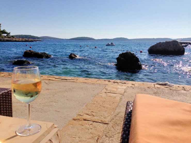 Beachside wine tasting in Europe