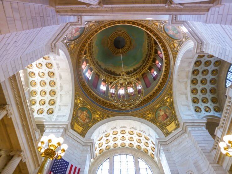 Interior view of the dome in the Rhode Island State House. 