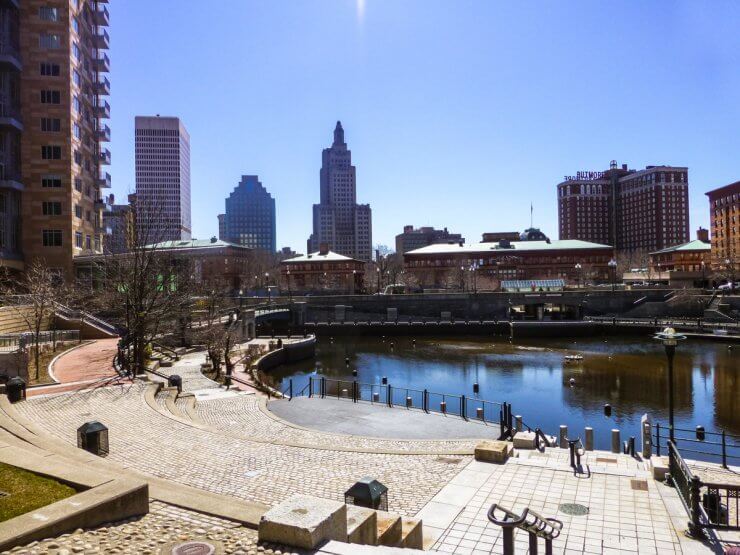 Waterplace Park is a lovely place to go for a stroll in Providence, RI. 